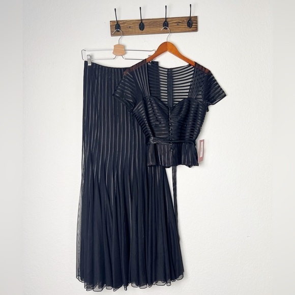 JS Collections Sweetheart Neckline Mock Two Piece Mesh and Satin Dress - Picture 2 of 10